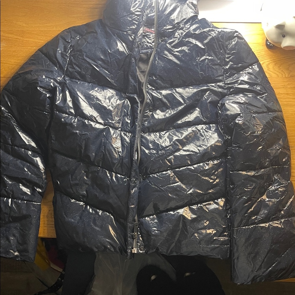 Shiny Navy Puffer Jacket